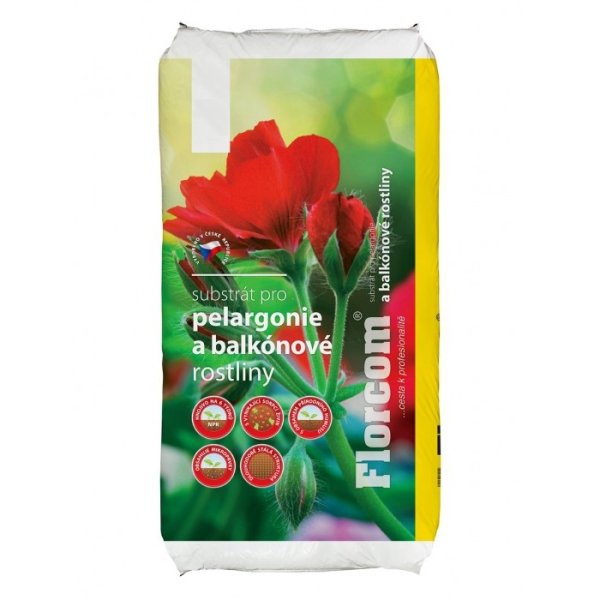 SUBSTRÁT PRO PELARGONIE A BALKONOVÉ KVĚTINY 50litrů