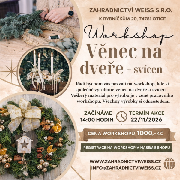 WORKSHOP - VĚNEC NA DVEŘE + SVÍCEN